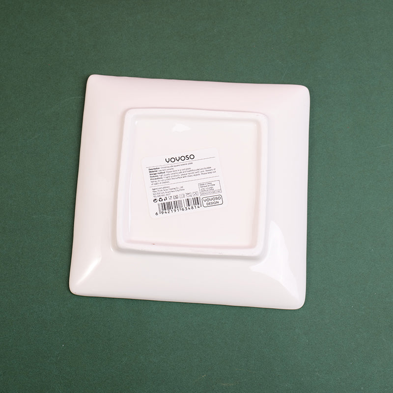 PLATO DE CERAMICA CUADRADO NAVIDEÑO - RENO