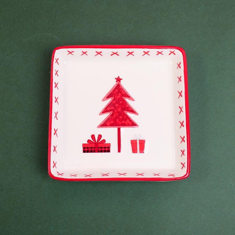 PLATO DE CERAMICA NAVIDEÑO  - ARBOL DE NAVIDAD