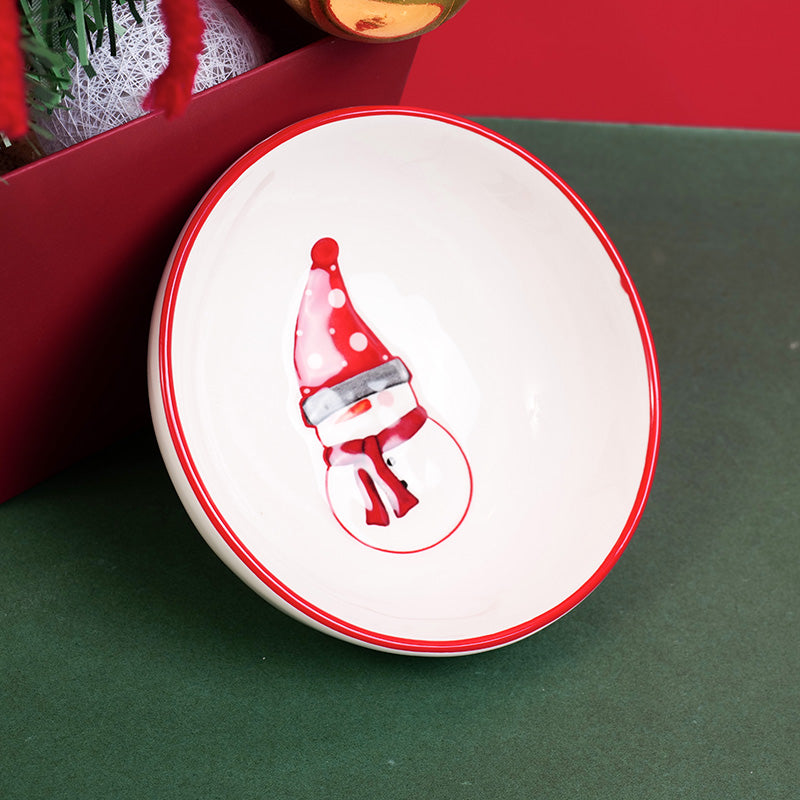TAZON DE CERAMICA NAVIDEÑO - MUÑECO DE NIEVE