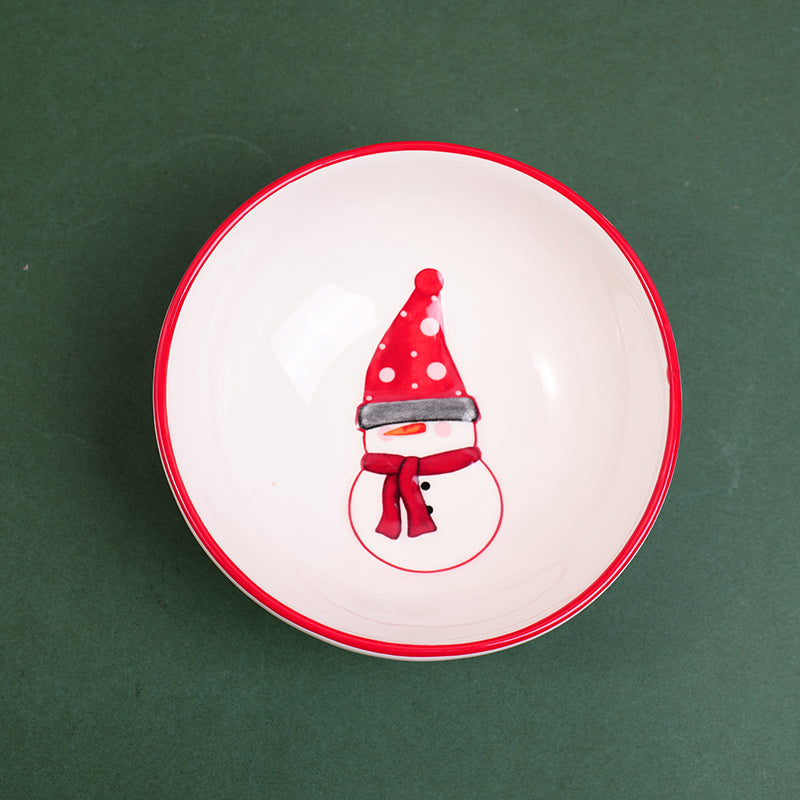 TAZON DE CERAMICA NAVIDEÑO - MUÑECO DE NIEVE
