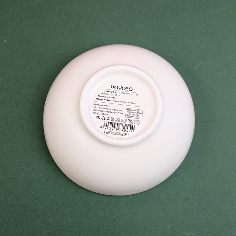 TAZON DE CERAMICA NAVIDEÑO - MUÑECO DE NIEVE