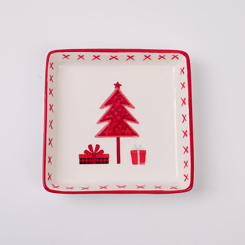PLATO DE CERAMICA NAVIDEÑO  - ARBOL DE NAVIDAD