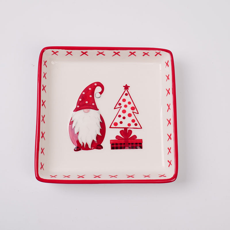 PLATO DE CERAMICA NAVIDEÑO  - SANTA CLAUS
