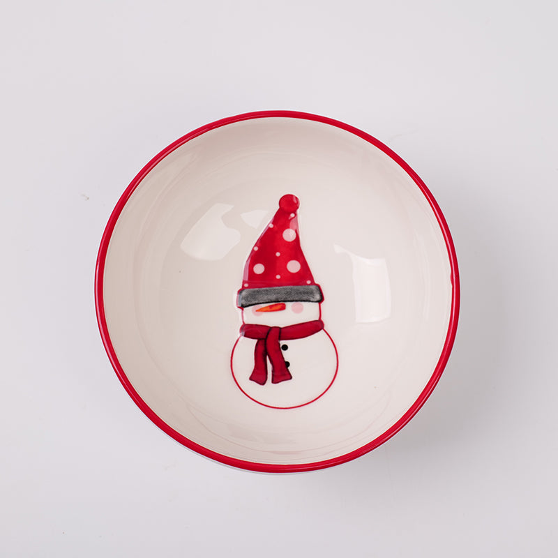 TAZON DE CERAMICA NAVIDEÑO - MUÑECO DE NIEVE