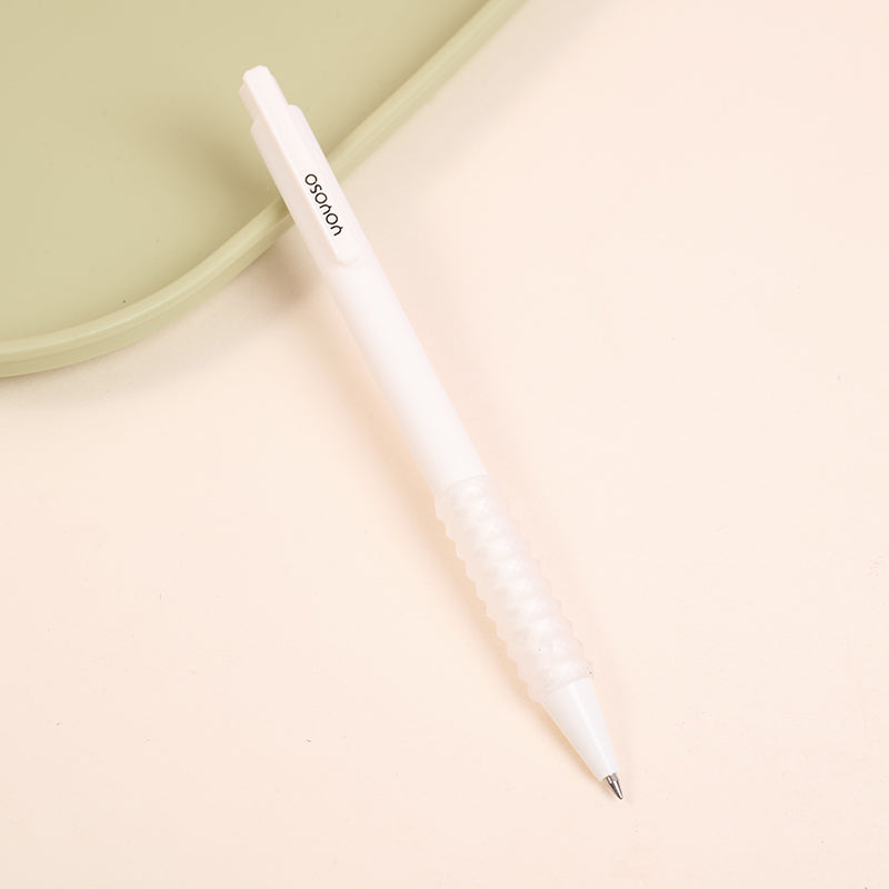 BOLIGRAFO CON AGARRE SUAVE BLANCO - TINTA NEGRA 0.5MM