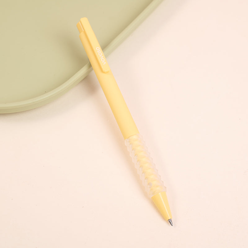 BOLIGRAFO CON AGARRE SUAVE AMARILLO - TINTA NEGRA 0.5MM
