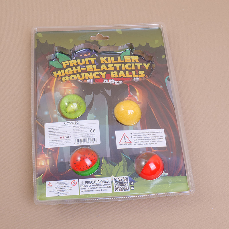 PELOTAS MINI ELASTICAS - FRUTAS - 4UND