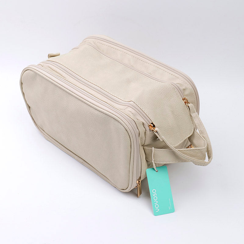 NECESER VINTAGE MULTIFUNCIONAL CON DOBLE CORREDERA - GRIS