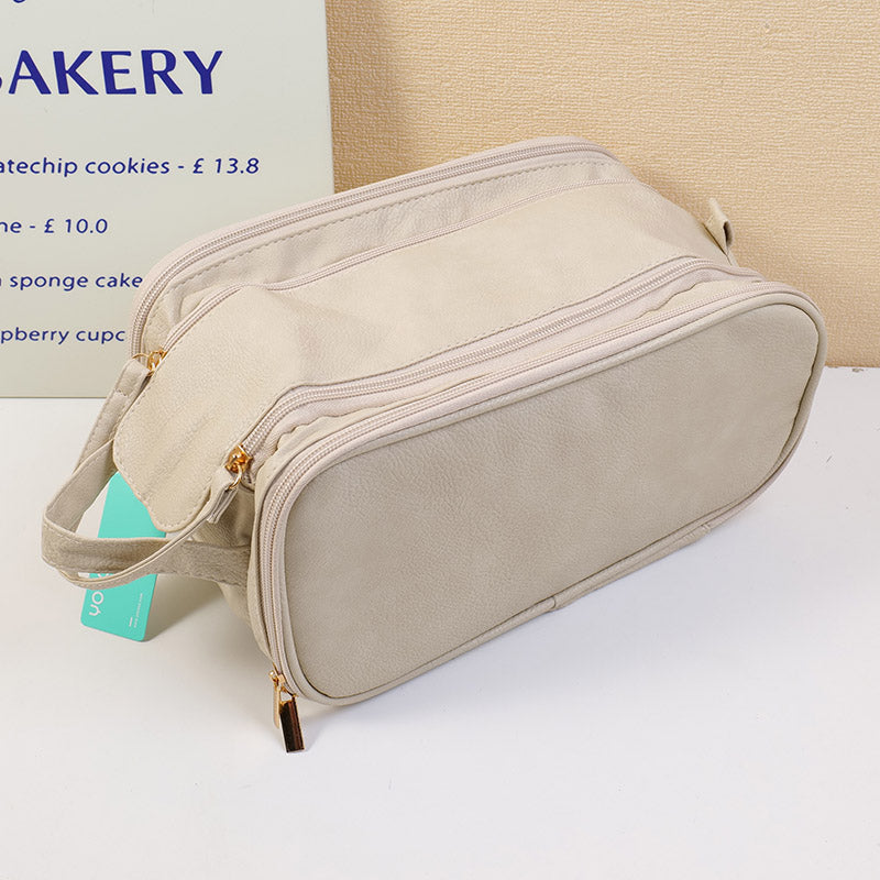 NECESER VINTAGE MULTIFUNCIONAL CON DOBLE CORREDERA - GRIS