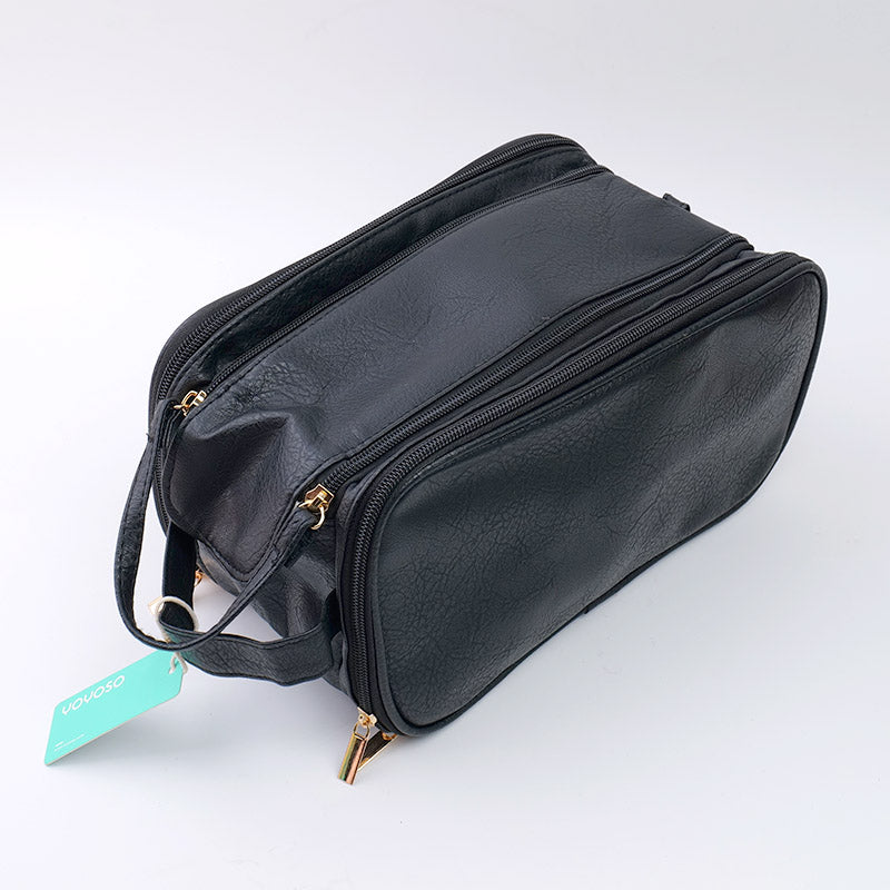 NECESER VINTAGE MULTIFUNCIONAL CON DOBLE CORREDERA - NEGRO