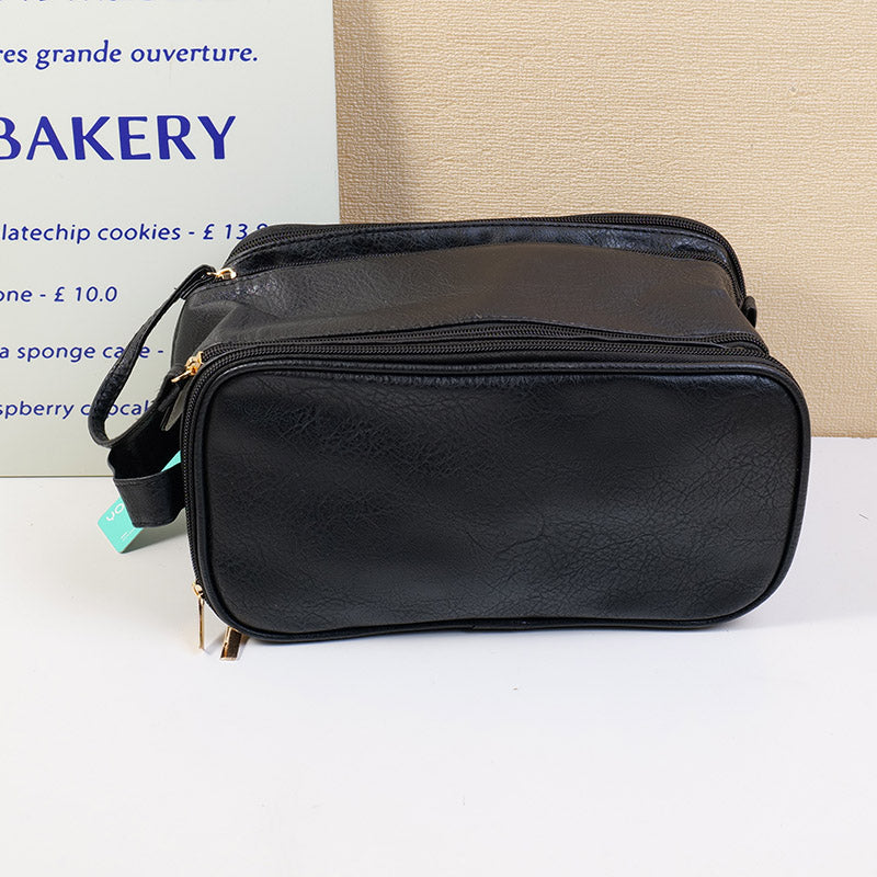 NECESER VINTAGE MULTIFUNCIONAL CON DOBLE CORREDERA - NEGRO