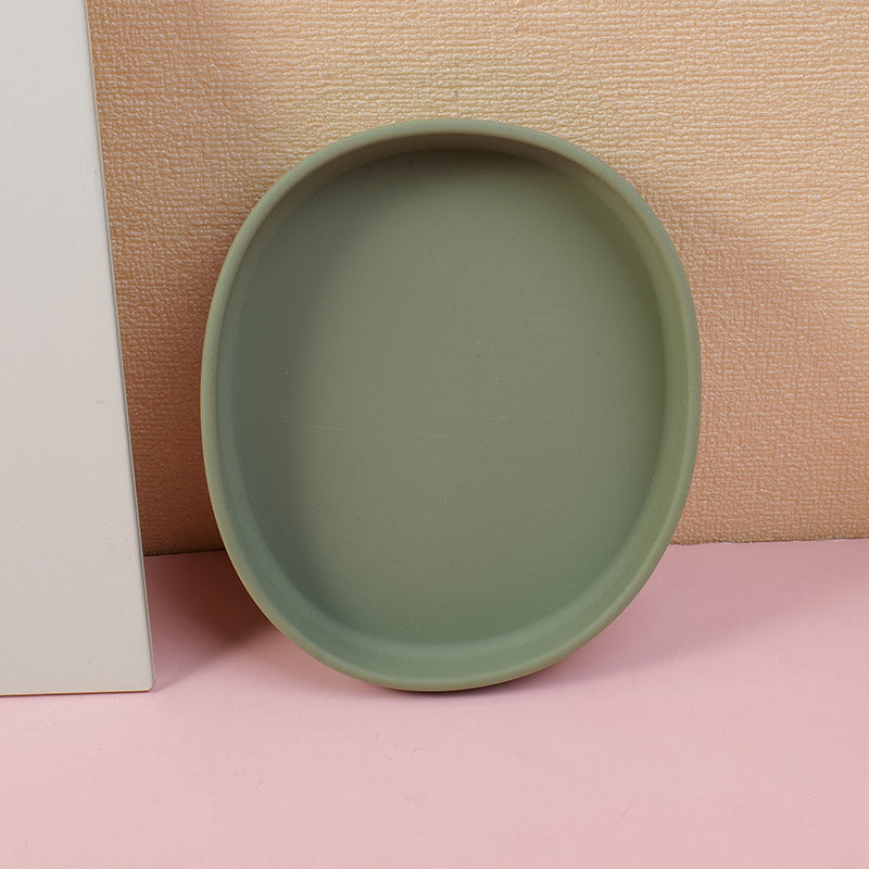 PLATO OVALADO JAPONES DE SILICONA - VERDE
