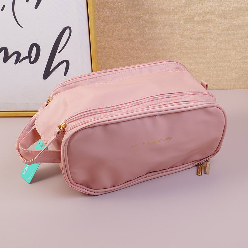 NECESER VINTAGE MULTIFUNCIONAL CON DOBLE CORREDERA - ROSADO