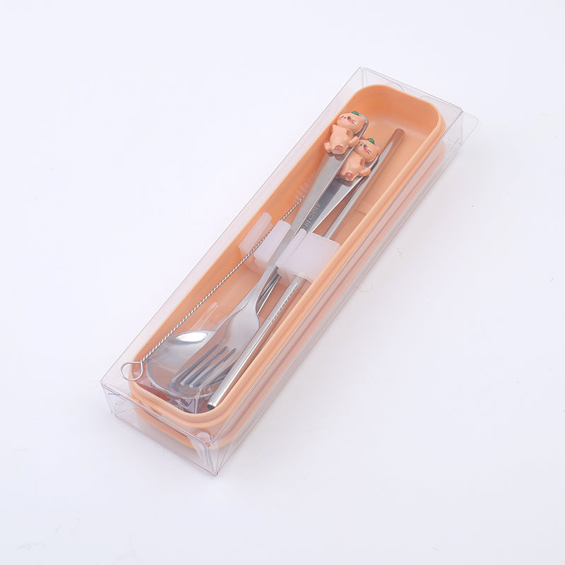 SET DE CUBIERTOS - CUCHARA, TENEDOR, CUCHILLO Y PITILLO