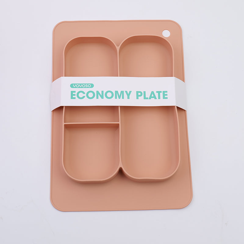 PLATO RECTANGULAR CON DIVISIONES - ROSADO