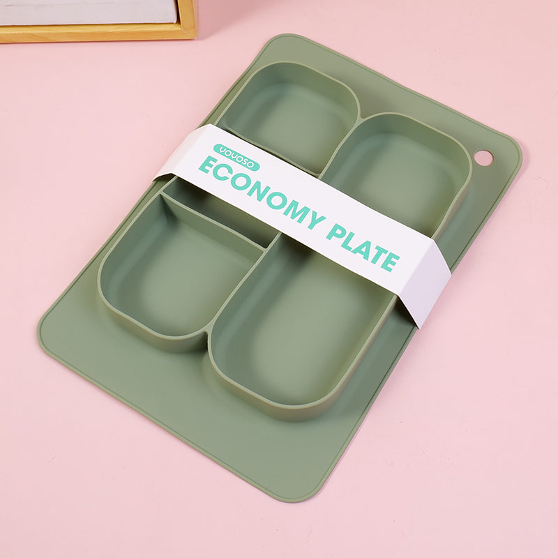 PLATO RECTANGULAR CON DIVISIONES - VERDE