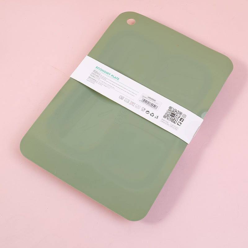 PLATO RECTANGULAR CON DIVISIONES - VERDE