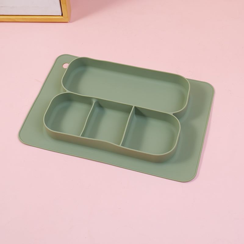 PLATO RECTANGULAR CON DIVISIONES - VERDE