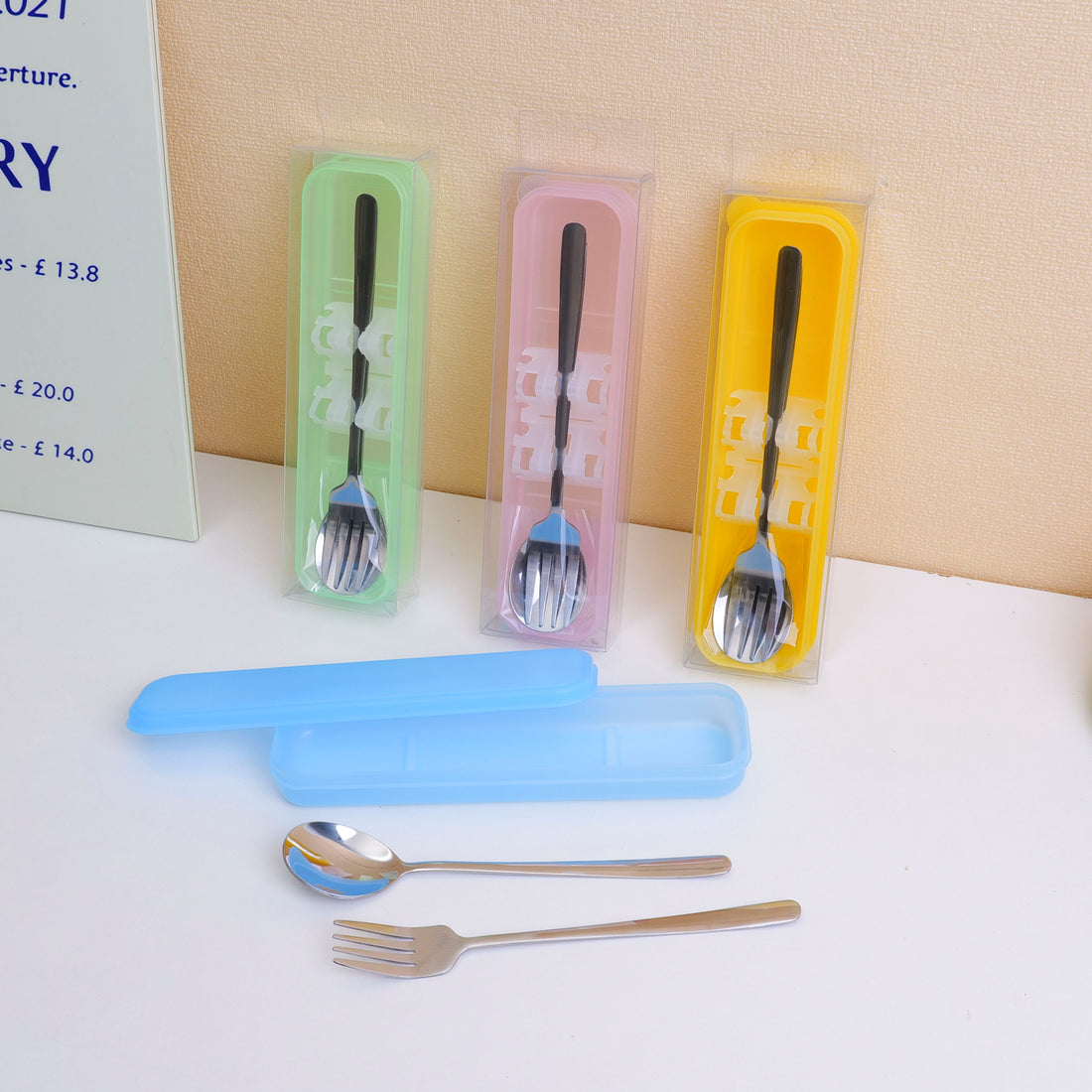 SET DE CUBIERTOS PORTABLE - TENEDOR Y CUCHARA