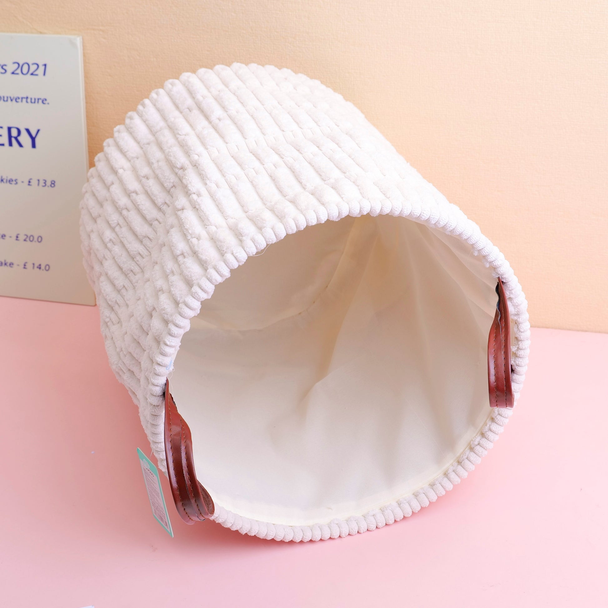 CANASTA ORGANIZADORA REDONDA PEQUEÑA - BEIGE