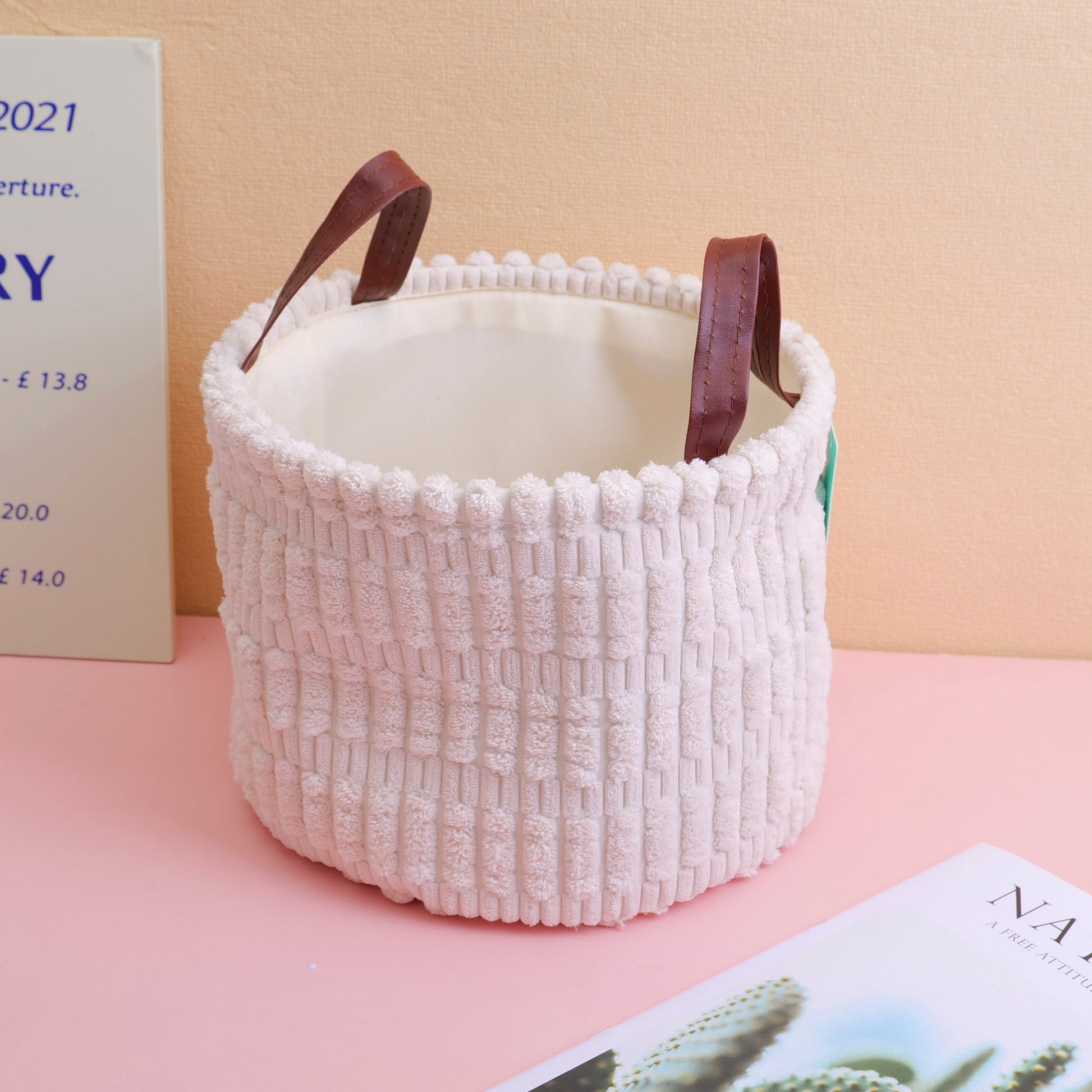 CANASTA ORGANIZADORA REDONDA BEIGE