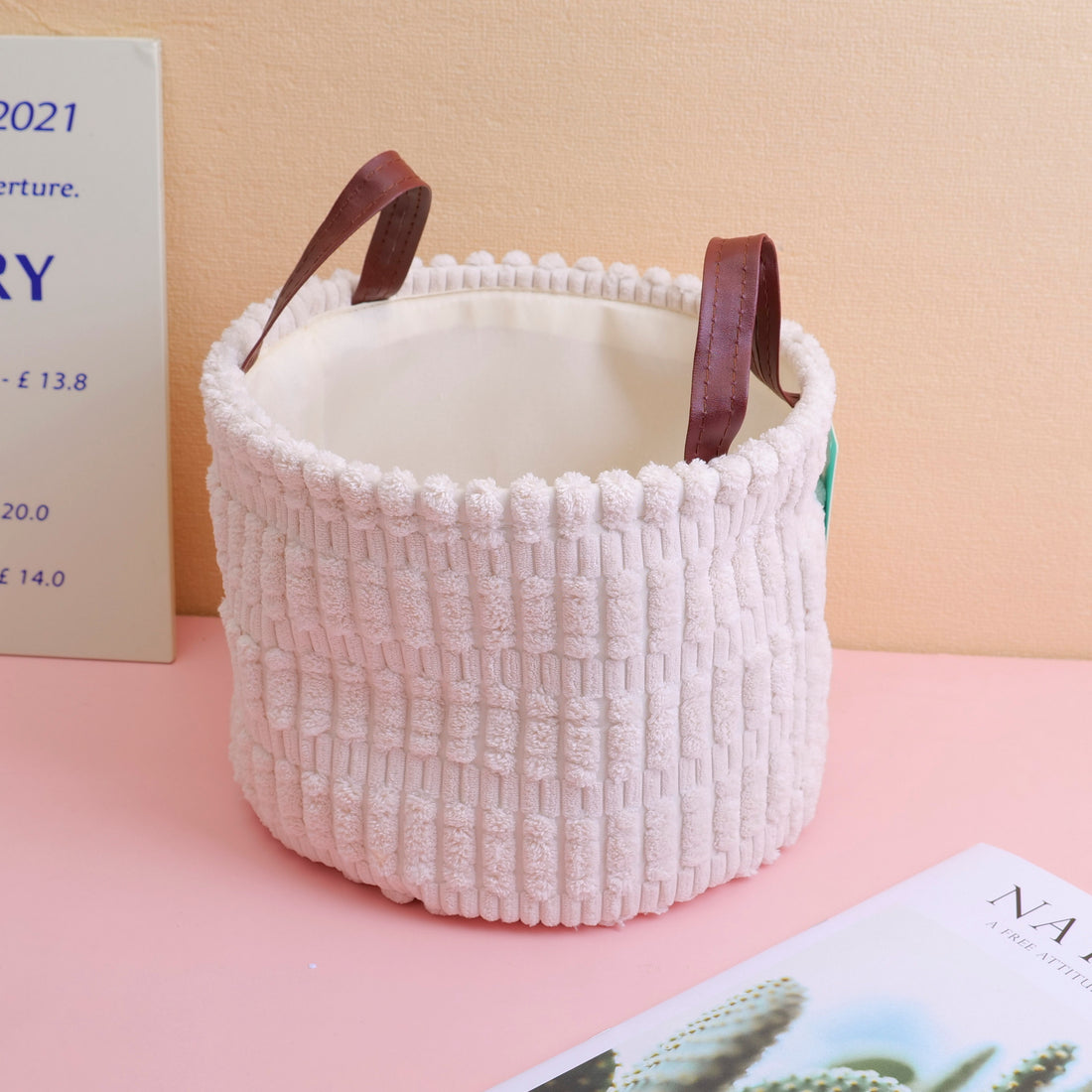 Canasta Organizadora Texturizada Color Beige Yoyoso