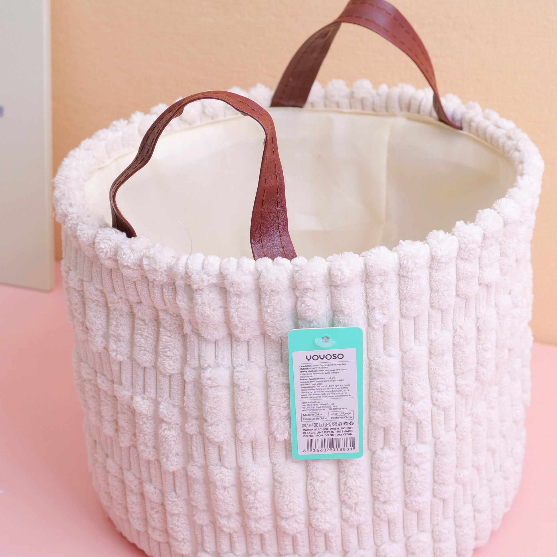 CANASTA ORGANIZADORA REDONDA BEIGE