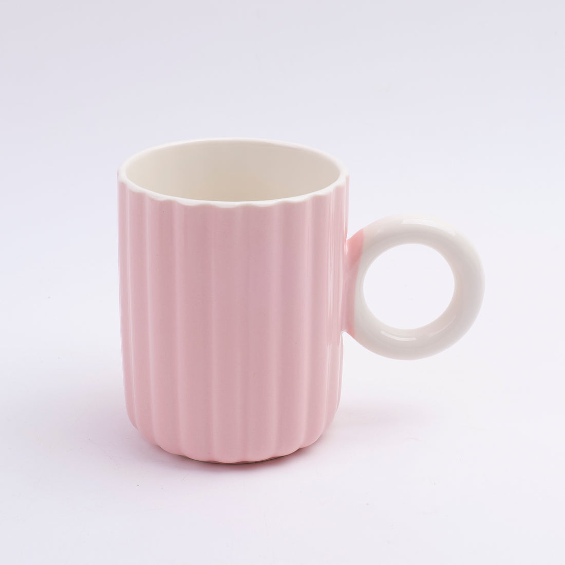 TAZA CON RAYAS 380ML - ROSADA