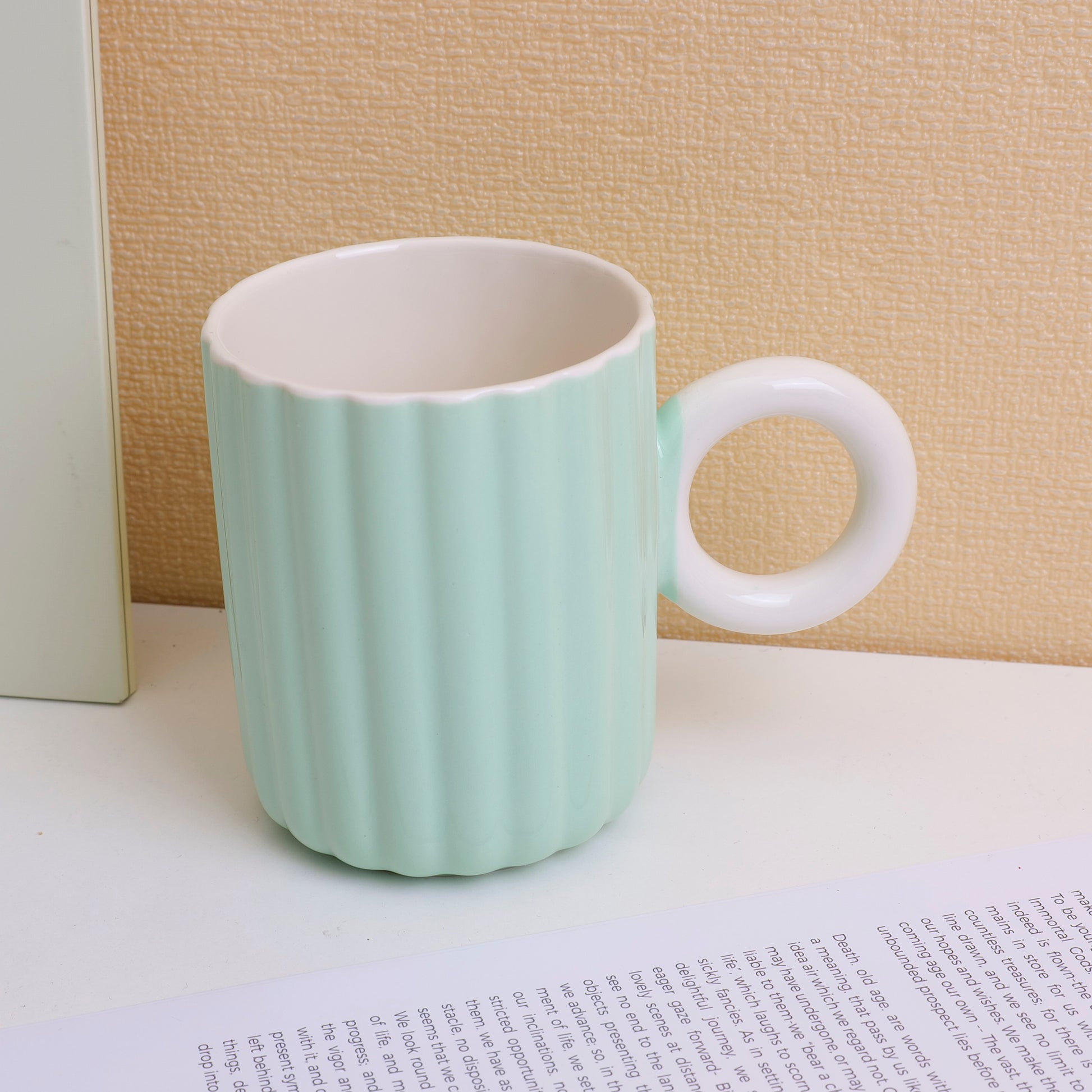 TAZA CON RAYAS 380ML - VERDE