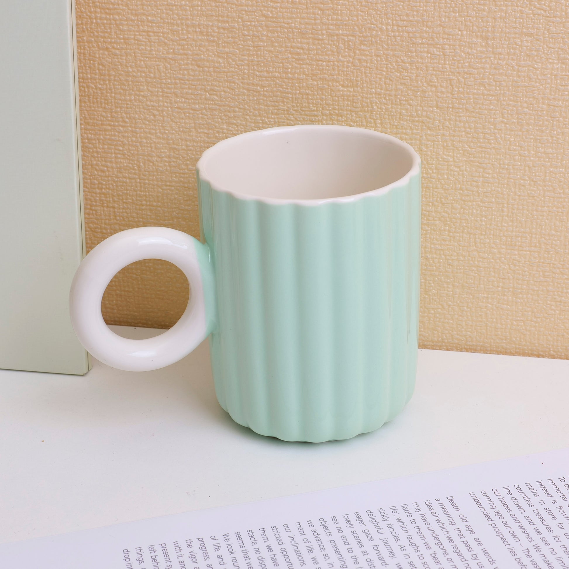 TAZA CON RAYAS 380ML - VERDE