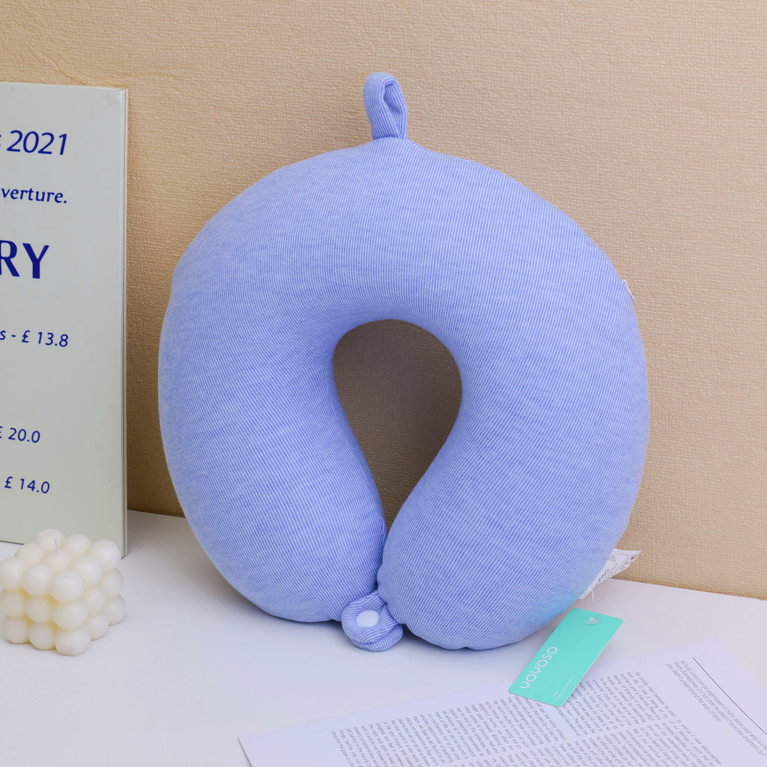 ALMOHADA EN U - AZUL