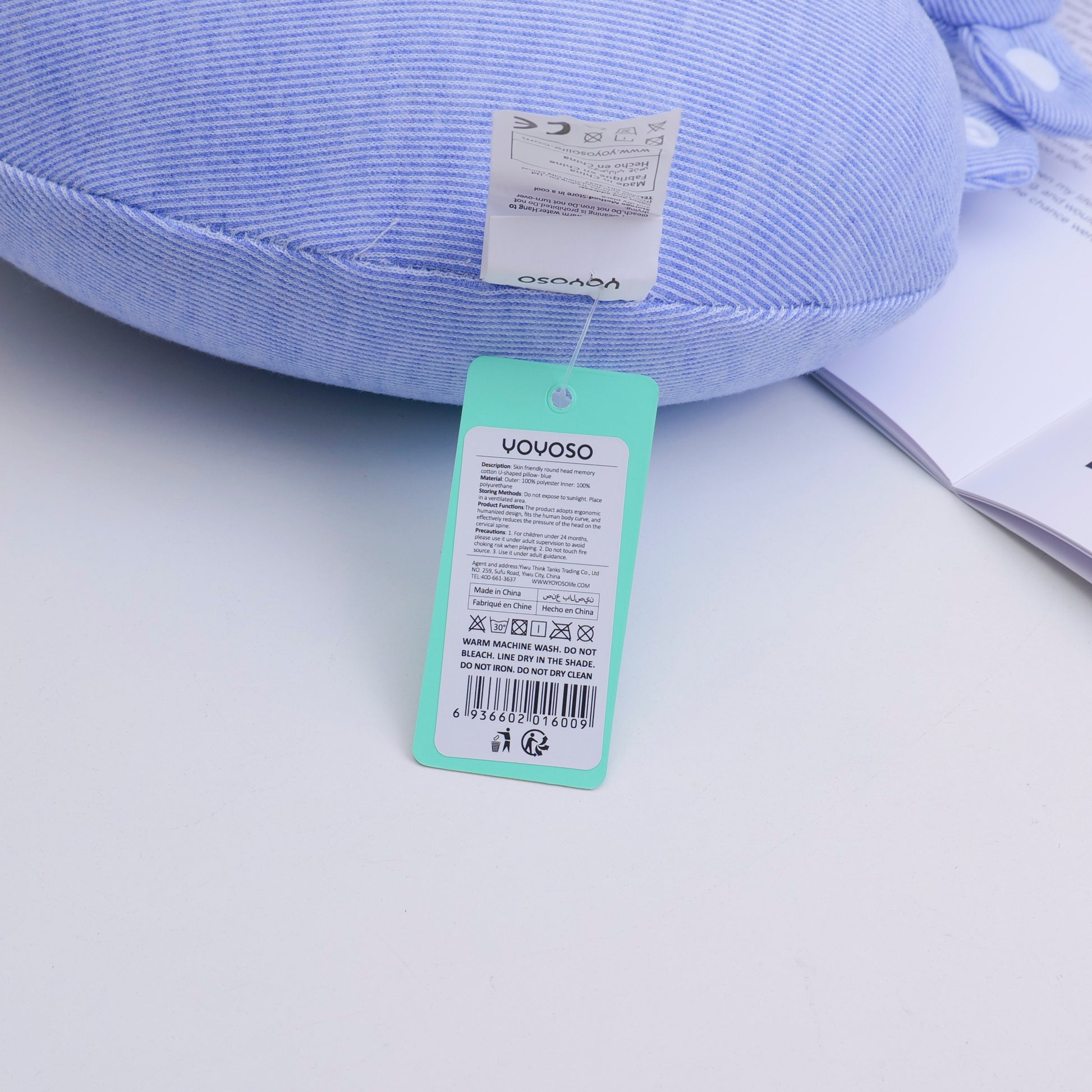 ALMOHADA EN U - AZUL