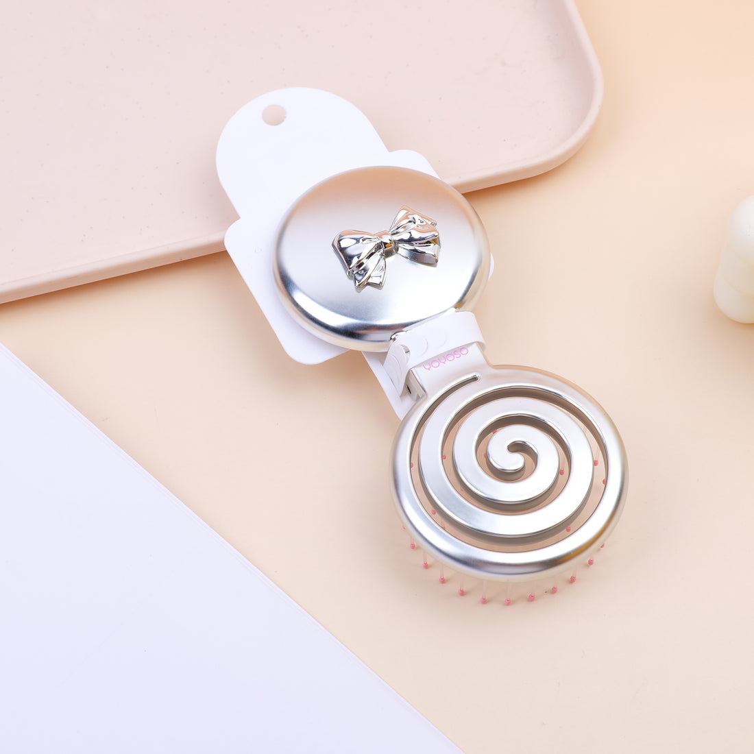 CEPILLO PARA CABELLO MOJADO & SECO PLEGABLE - PLATEADO