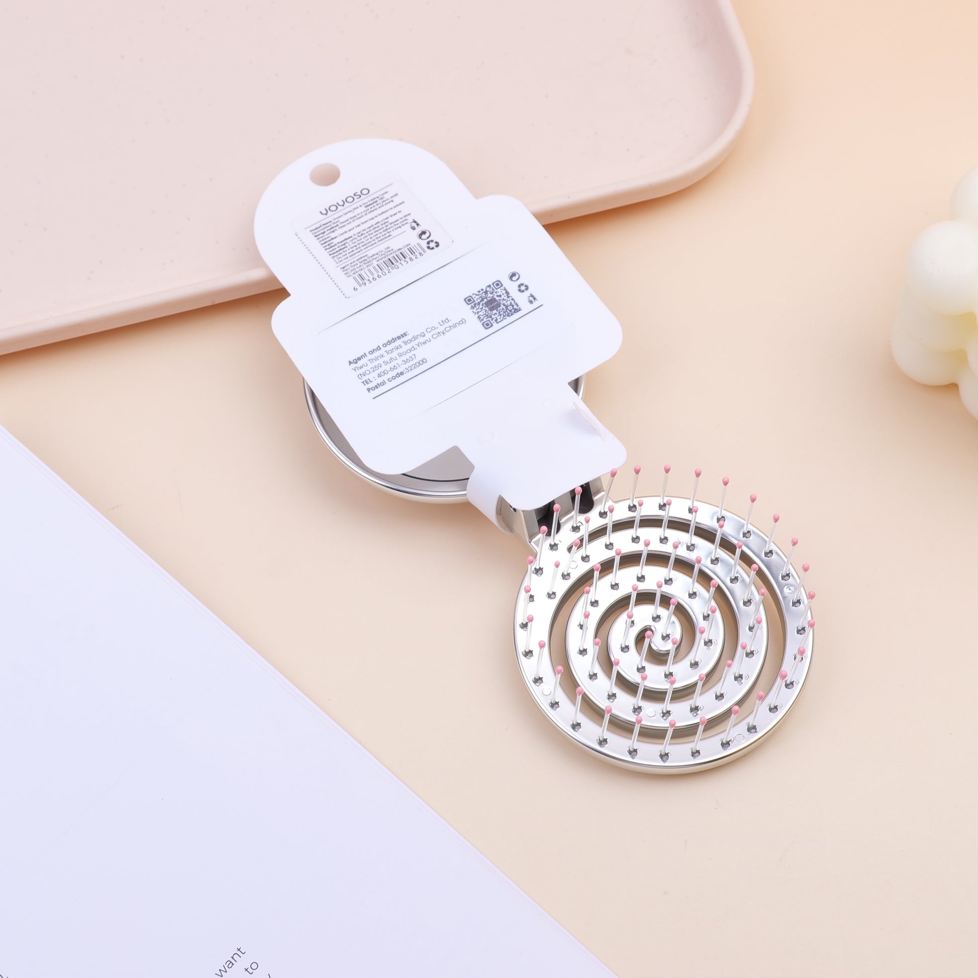 CEPILLO PARA CABELLO MOJADO & SECO PLEGABLE - PLATEADO