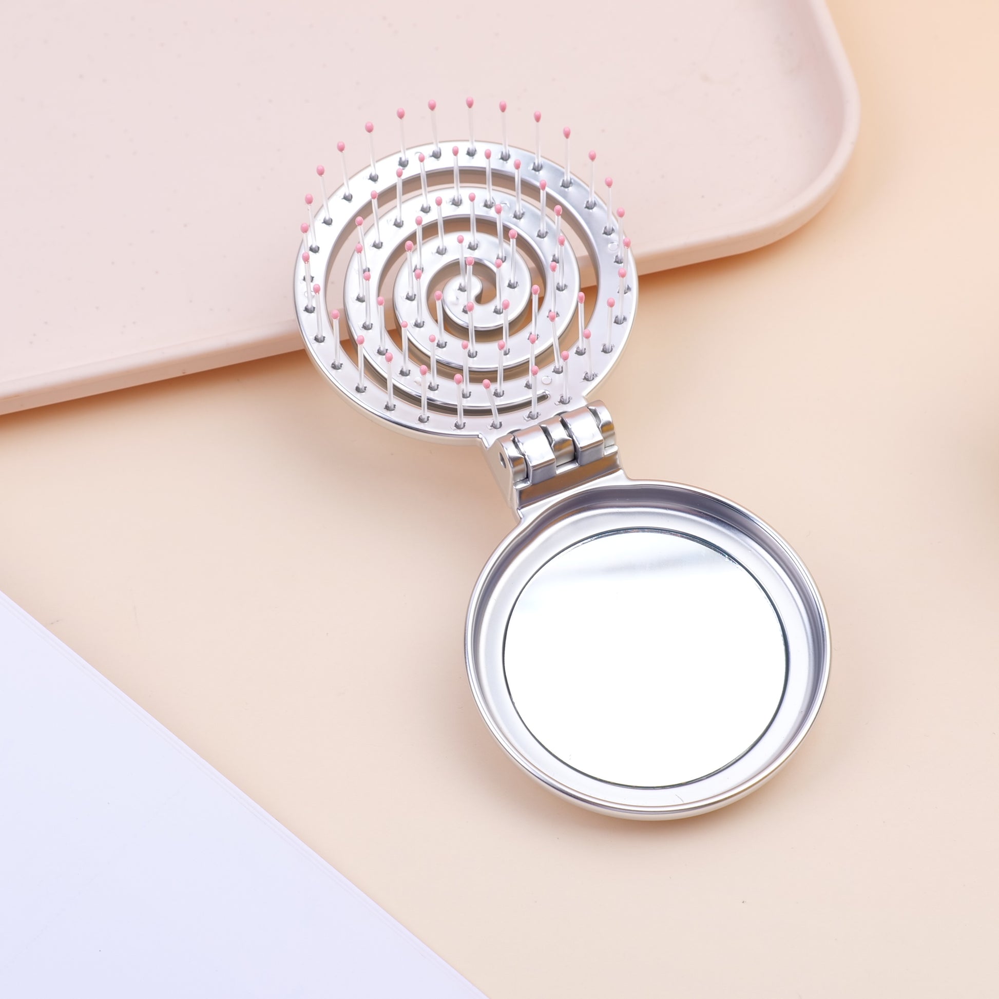 CEPILLO PARA CABELLO MOJADO & SECO PLEGABLE - PLATEADO