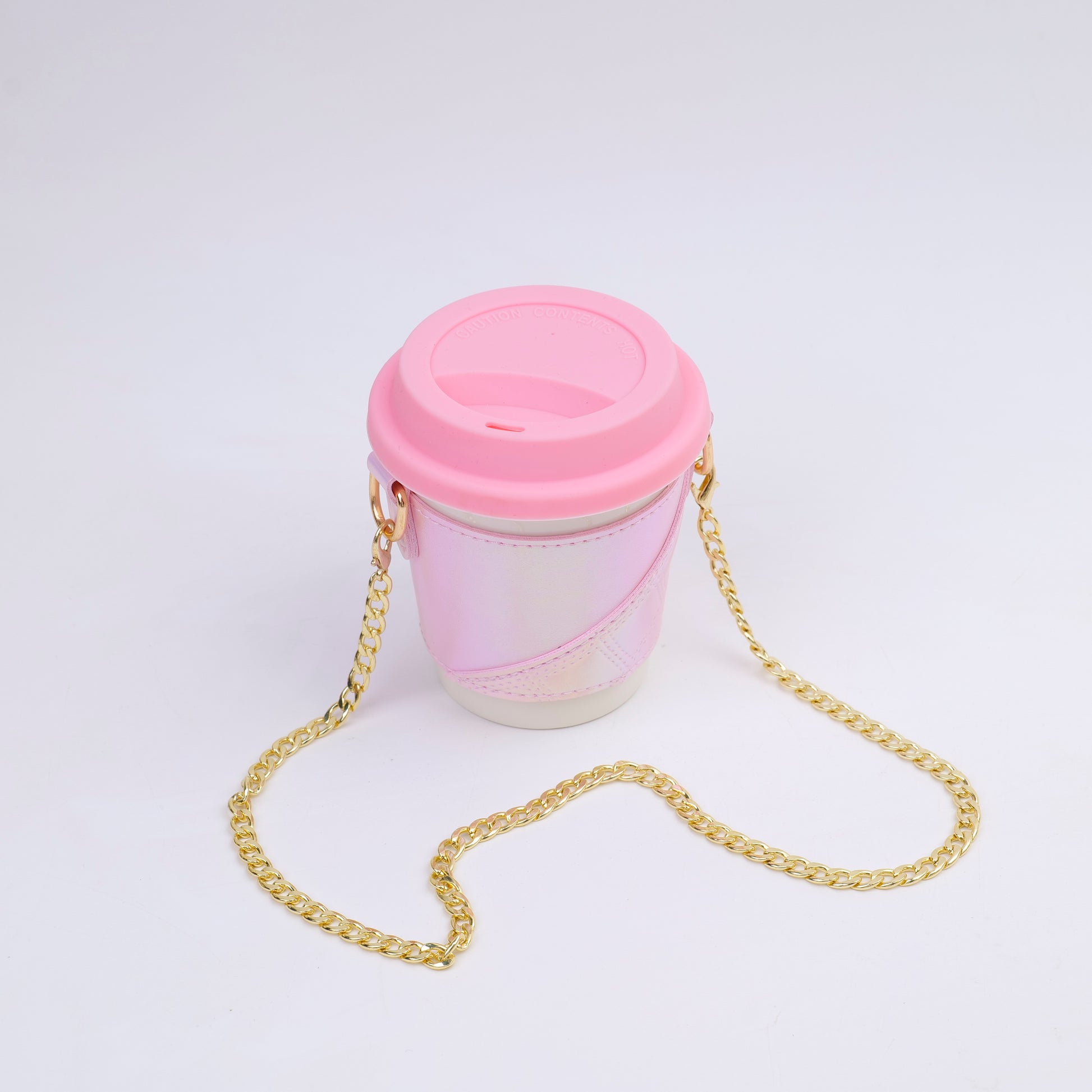 TAZA DE CAFÉ CON CADENA - ROSADA