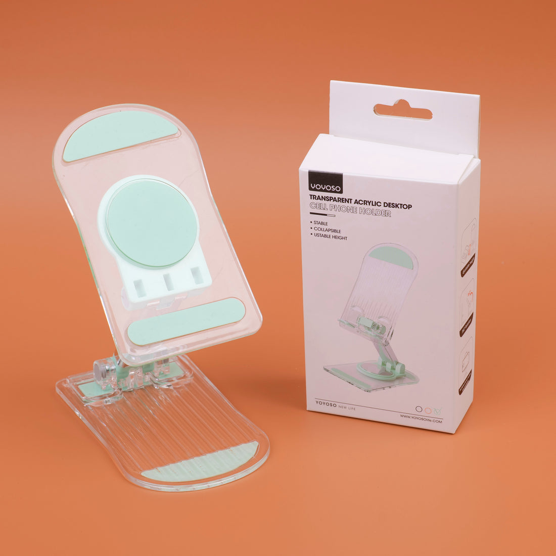 SOPORTE PARA CELULAR TRANSPARENTE - VERDE