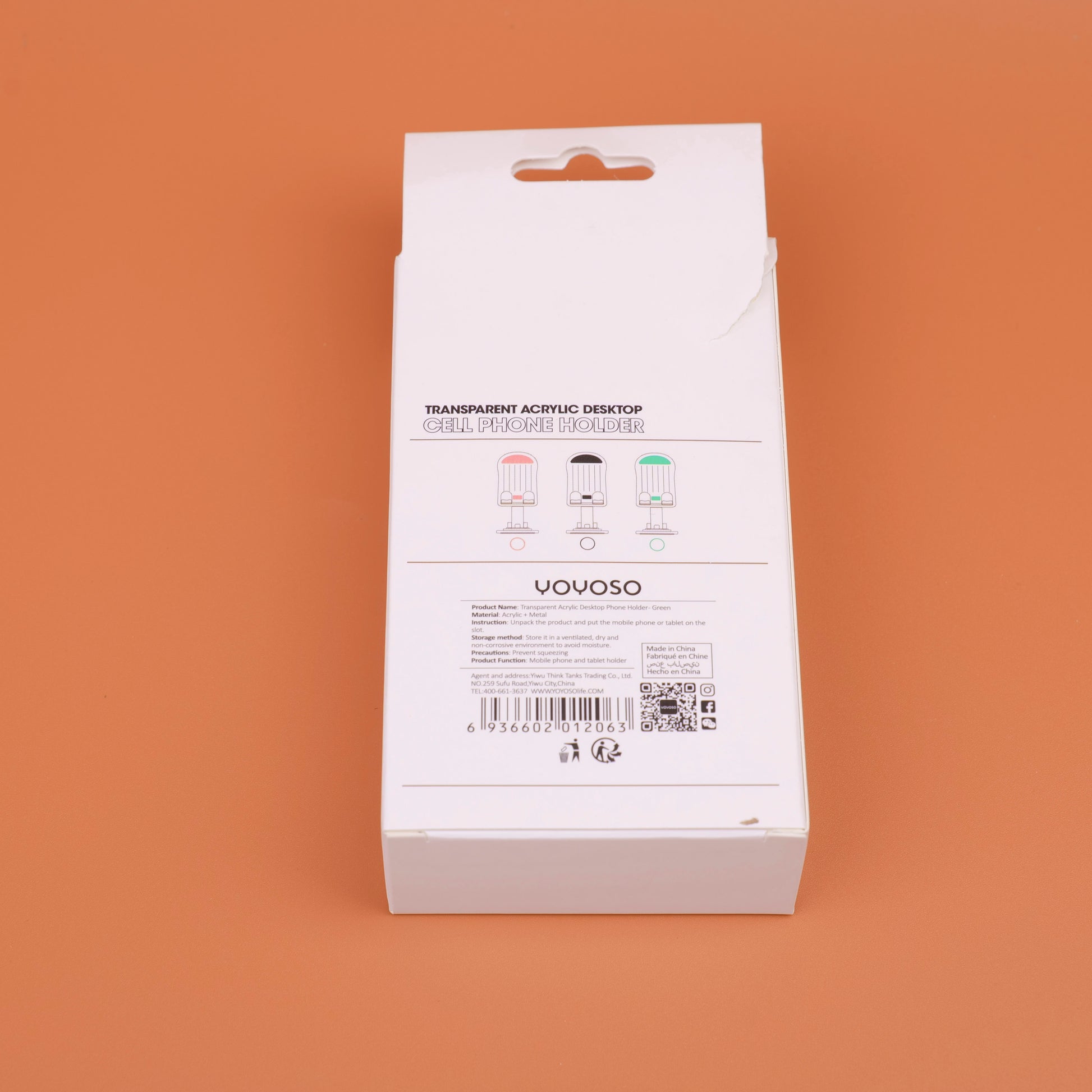 SOPORTE PARA CELULAR TRANSPARENTE - VERDE