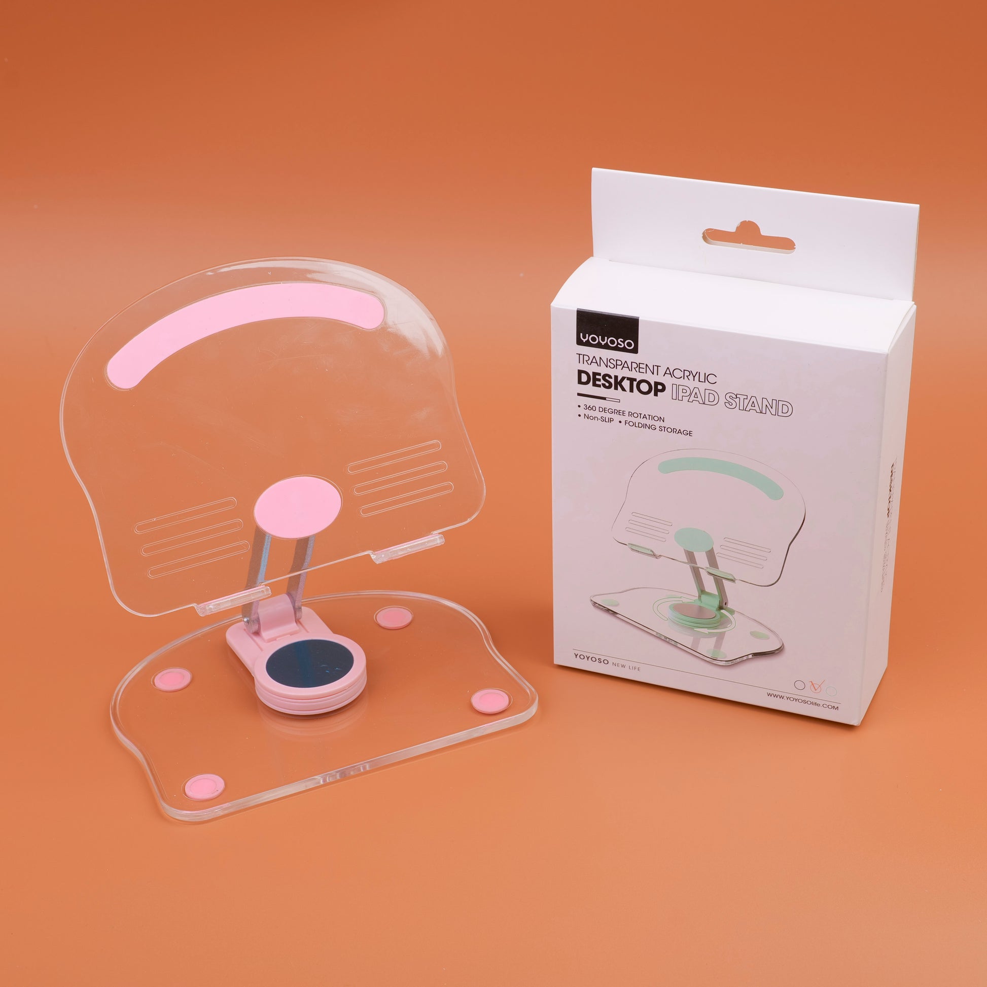 SOPORTE PARA IPAD TRANSPARENTE - ROSADO