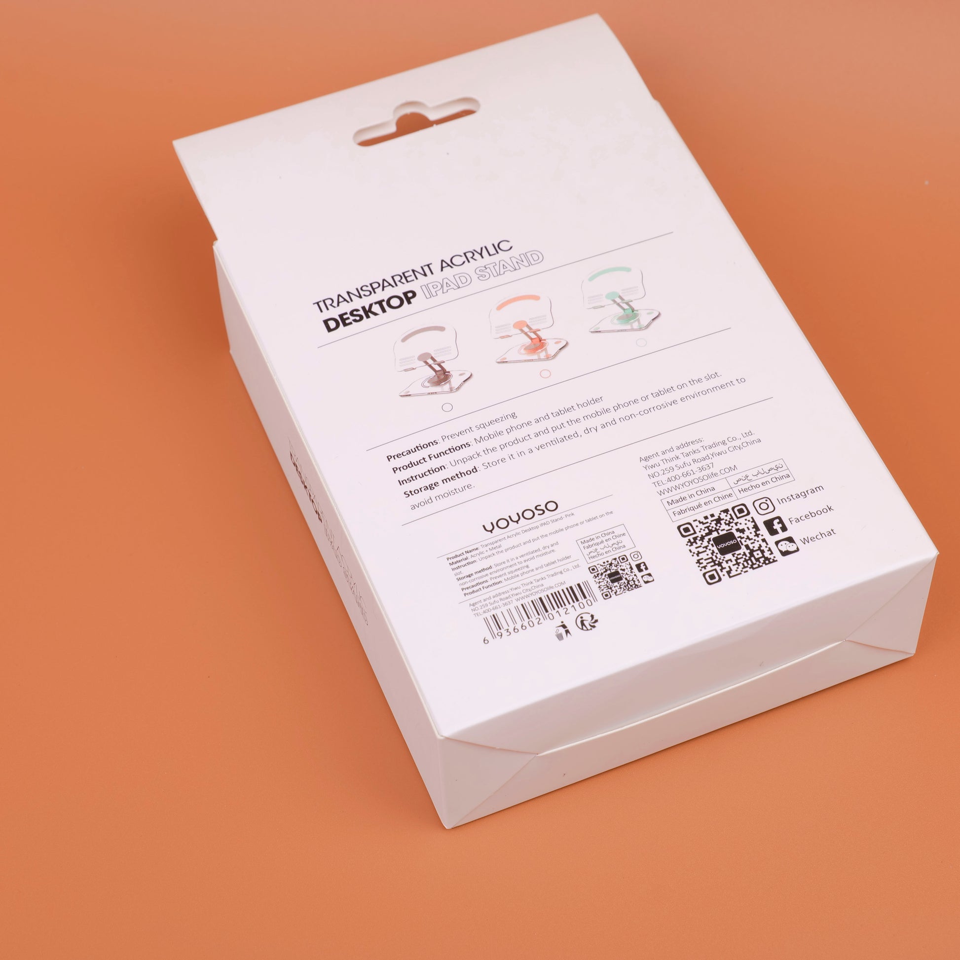 SOPORTE PARA IPAD TRANSPARENTE - ROSADO