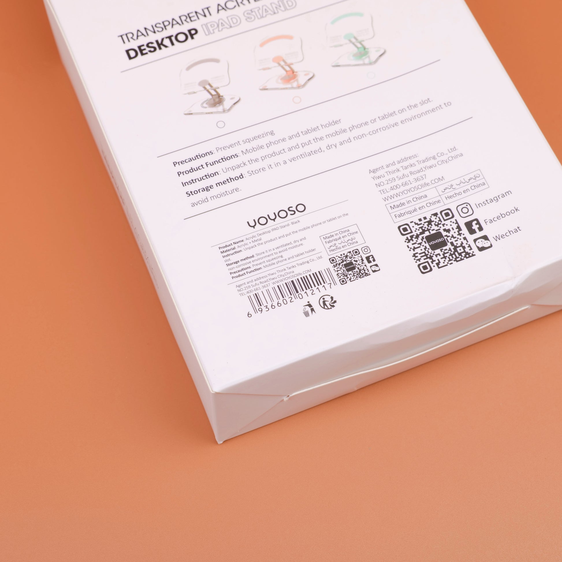 SOPORTE PARA IPAD TRANSPARENTE - NEGRO