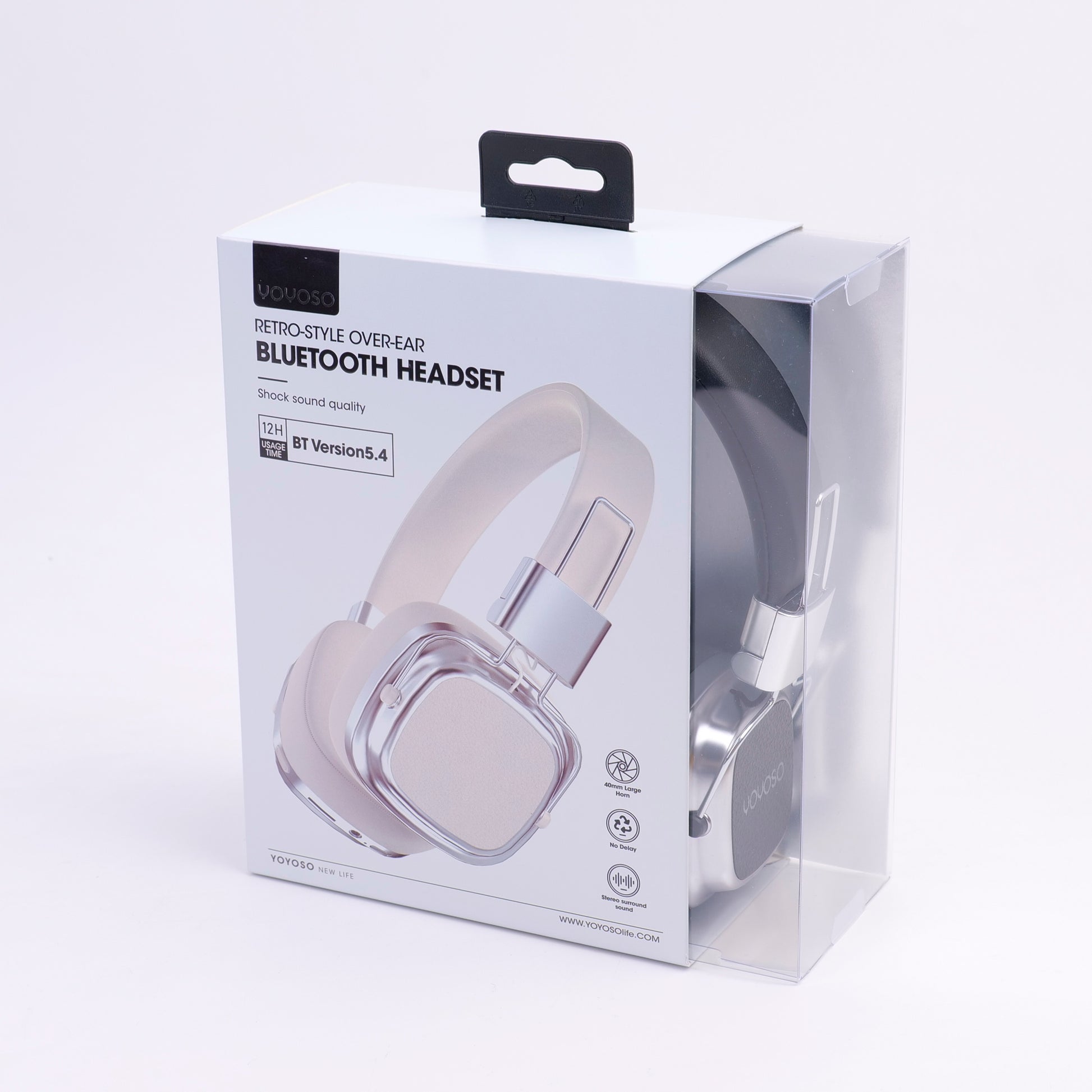 AUDIFONOS BLUETOOTH RETRO - NEGROS