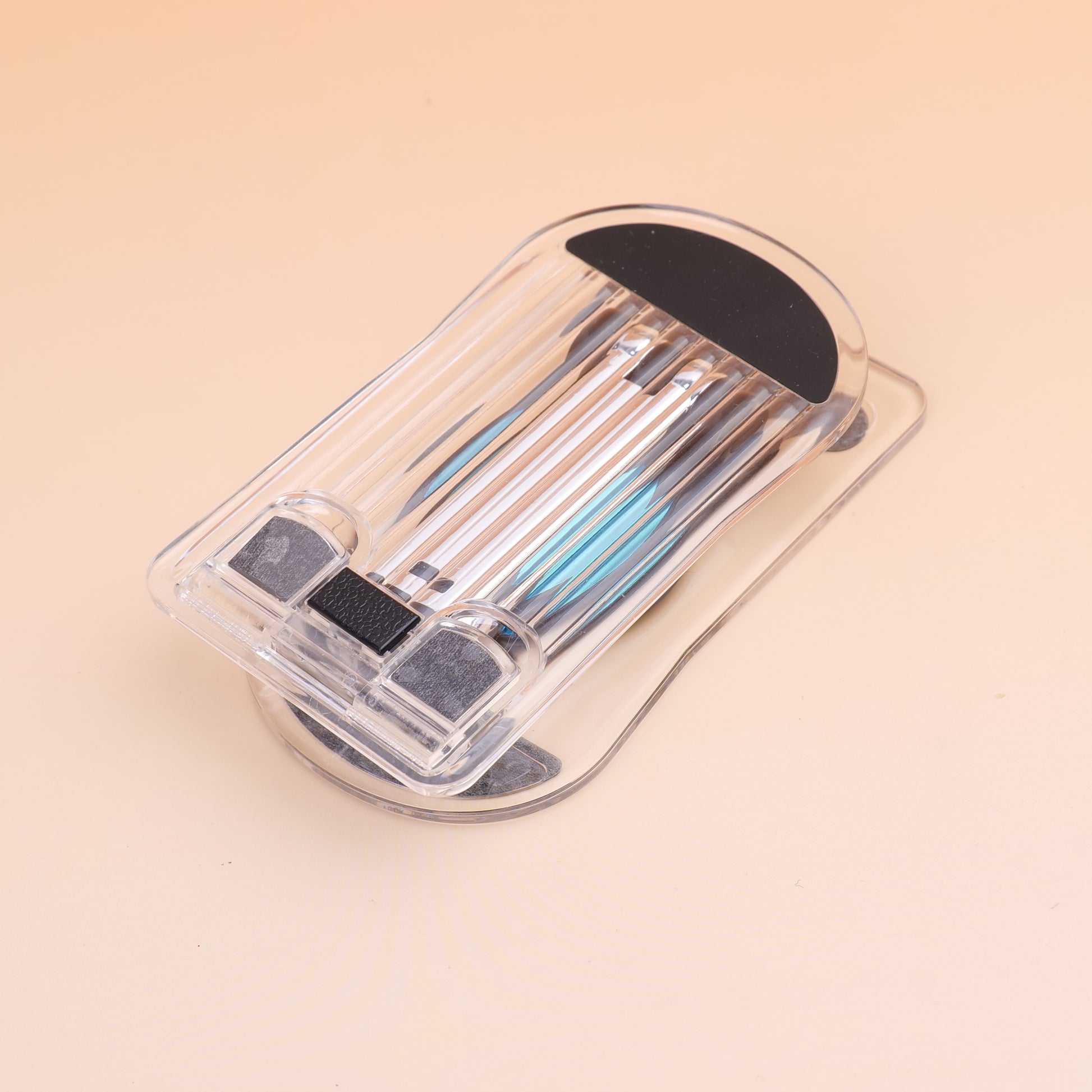 SOPORTE PARA CELULAR TRANSPARENTE - NEGRO