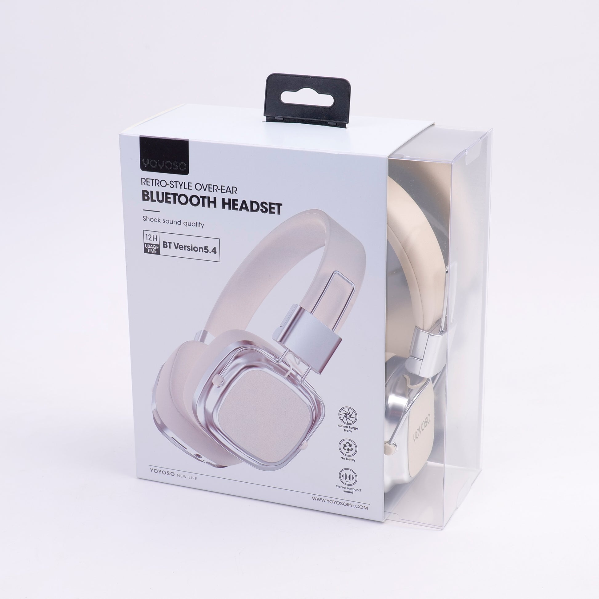 AUDIFONOS BLUETOOTH RETRO - BLANCOS