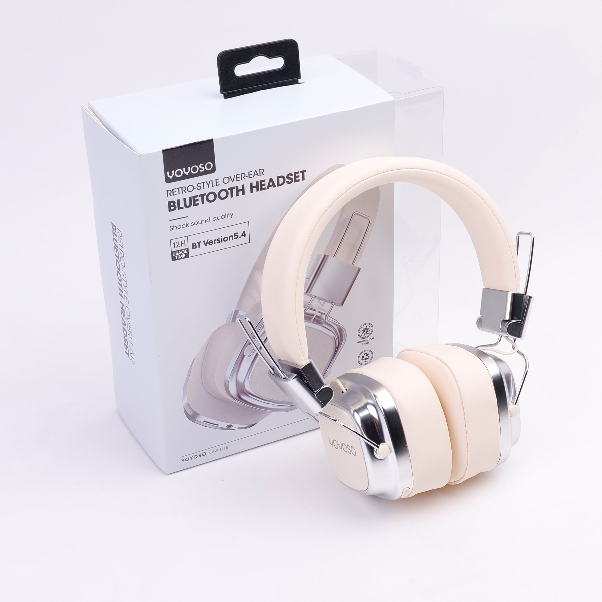 AUDIFONOS BLUETOOTH RETRO - BLANCOS