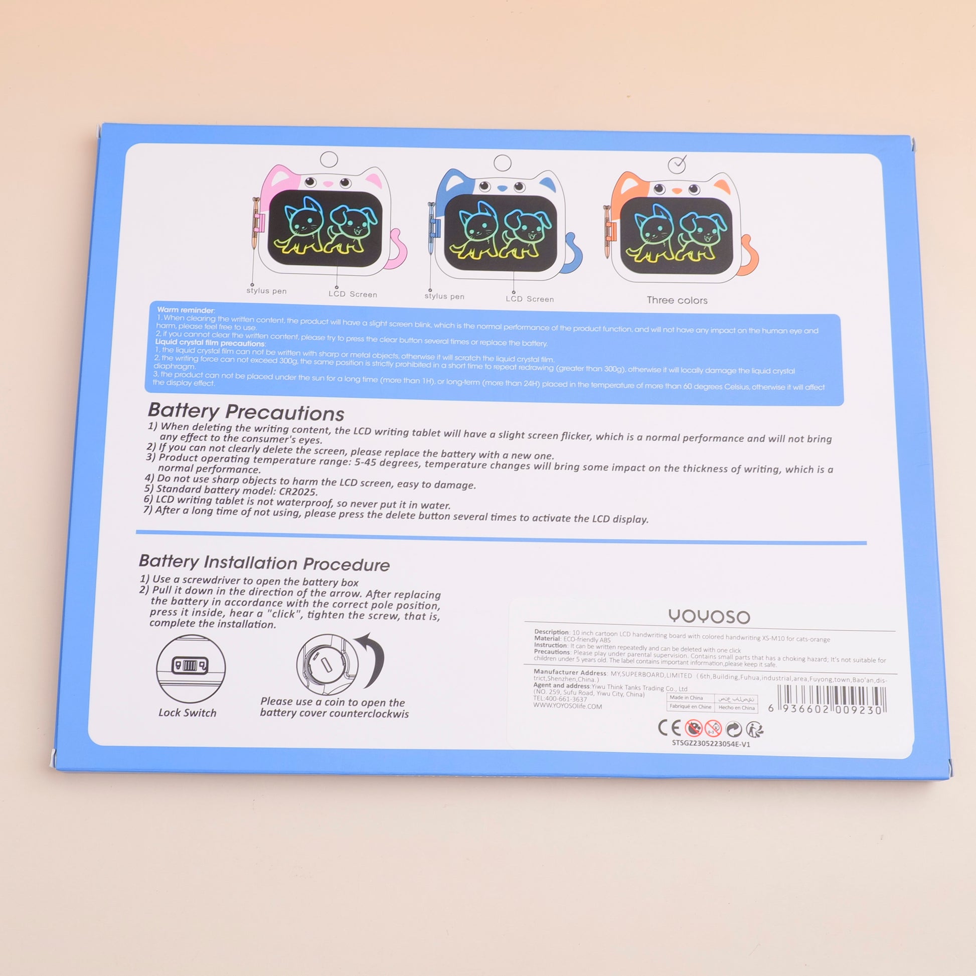 TABLET LCD - GATO - 10 IN - NARANJA