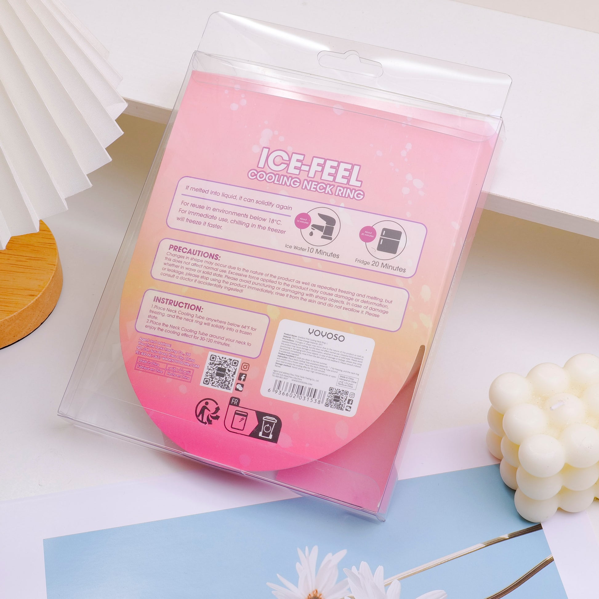 BOLSA DE HIELO PARA EL CUELLO ROSADA - L