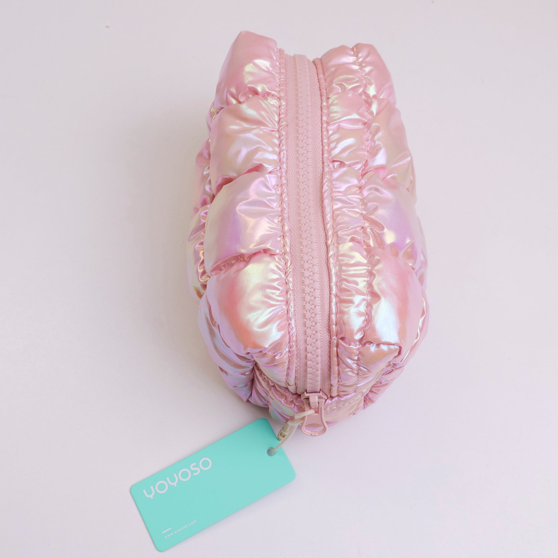 NECESER DE CUADROS ROSADO - PEQUEÑA