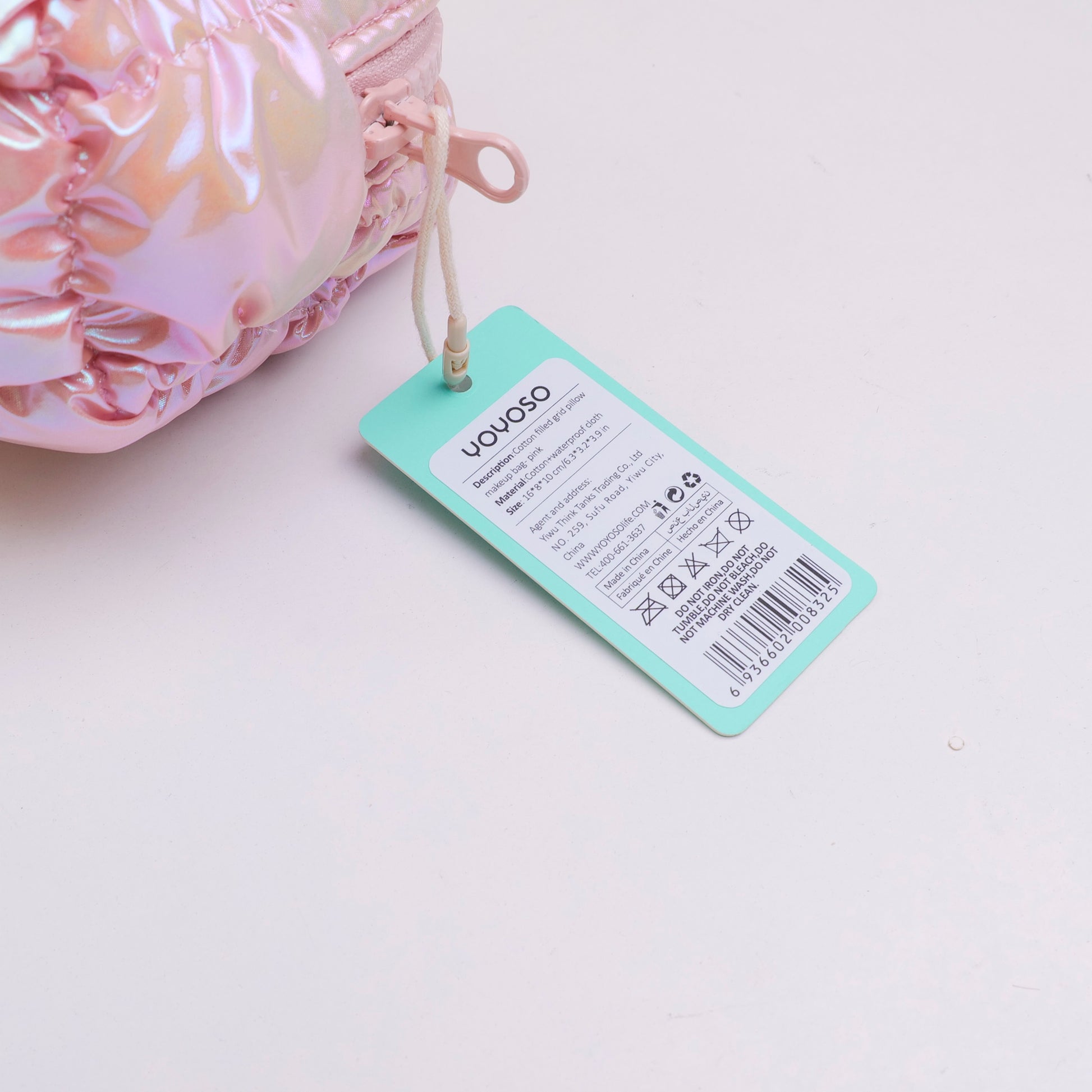 NECESER DE CUADROS ROSADO - PEQUEÑA