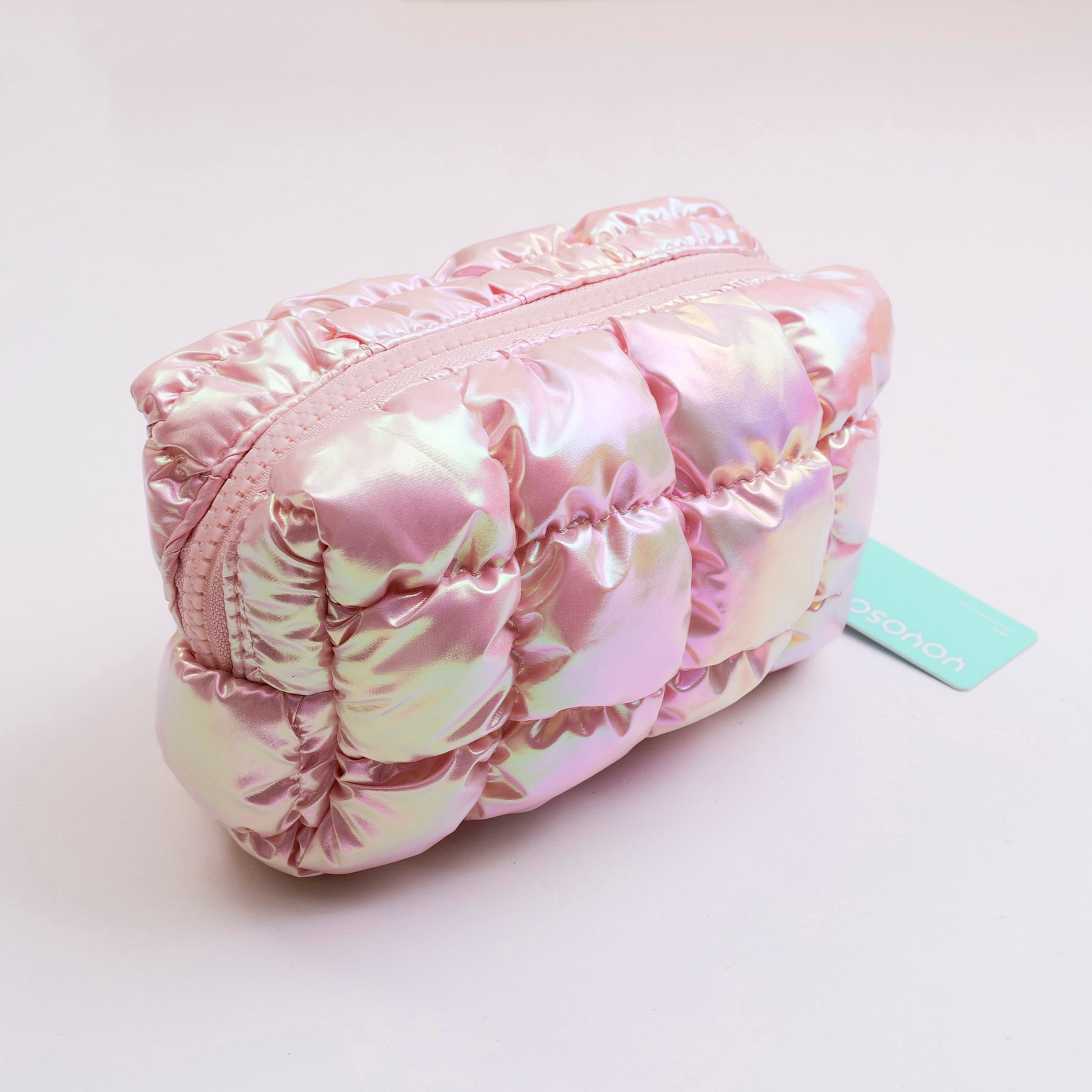 NECESER DE CUADROS ROSADO - PEQUEÑA